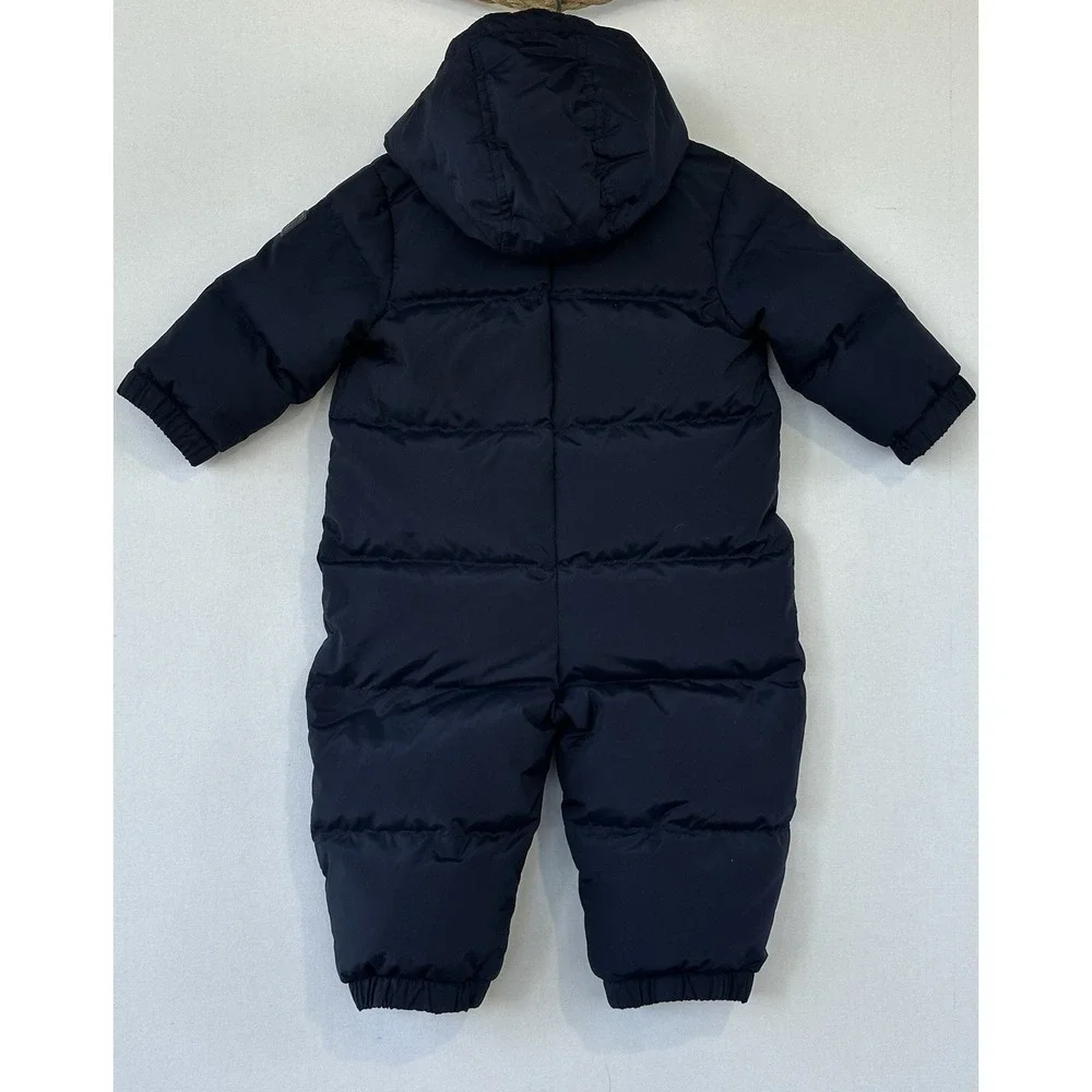baby Gap Duck Down SnowSuit Hooded Blue Sz 12-18 months